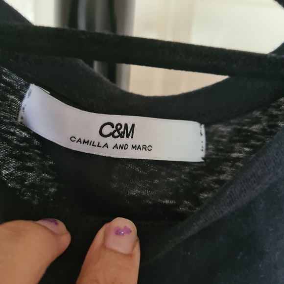 CAMILLA & MARC Sportswear Black Sleepless Roundneck Size UK 6 Activewear Tops - Picture 2 of 5